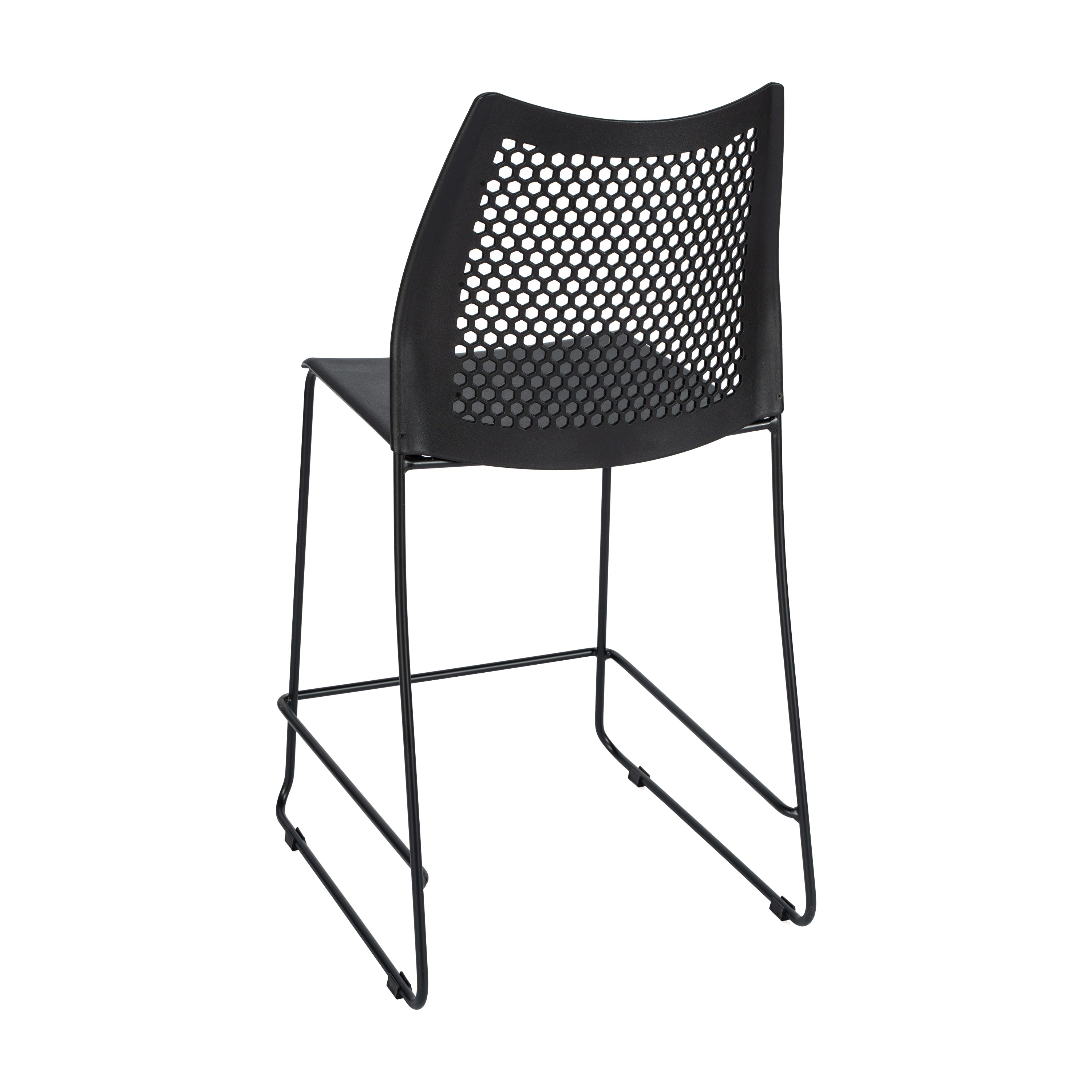 HERCULES Stack Counter Stool with Air-Vent Back and Powder Coated Sled Base