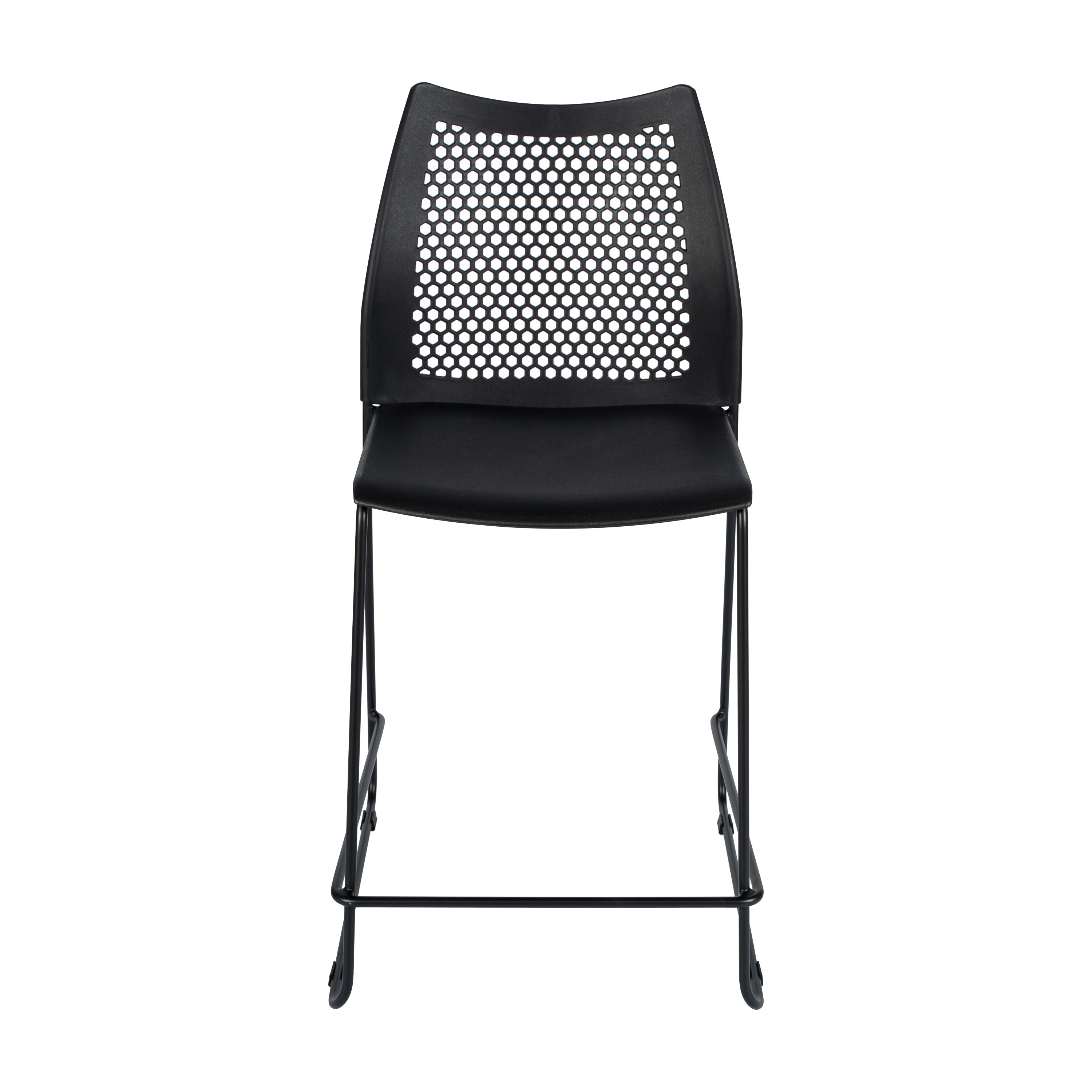 HERCULES Stack Counter Stool with Air-Vent Back and Powder Coated Sled Base