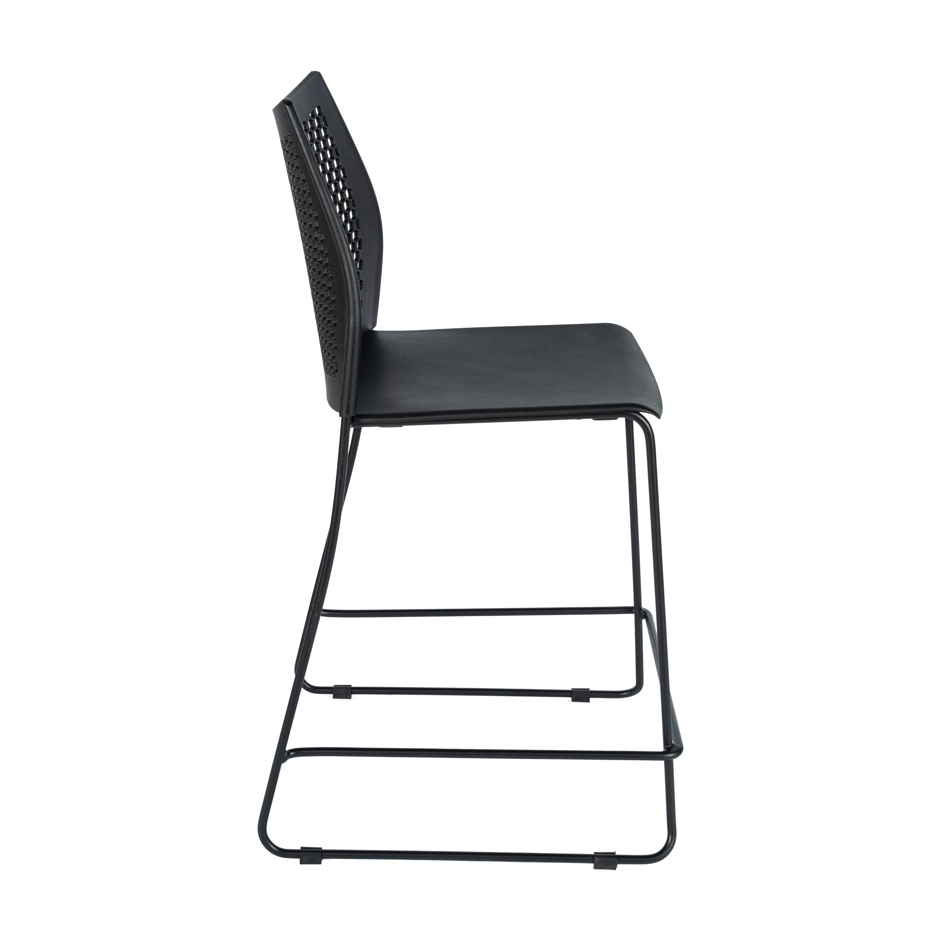 HERCULES Stack Counter Stool with Air-Vent Back and Powder Coated Sled Base