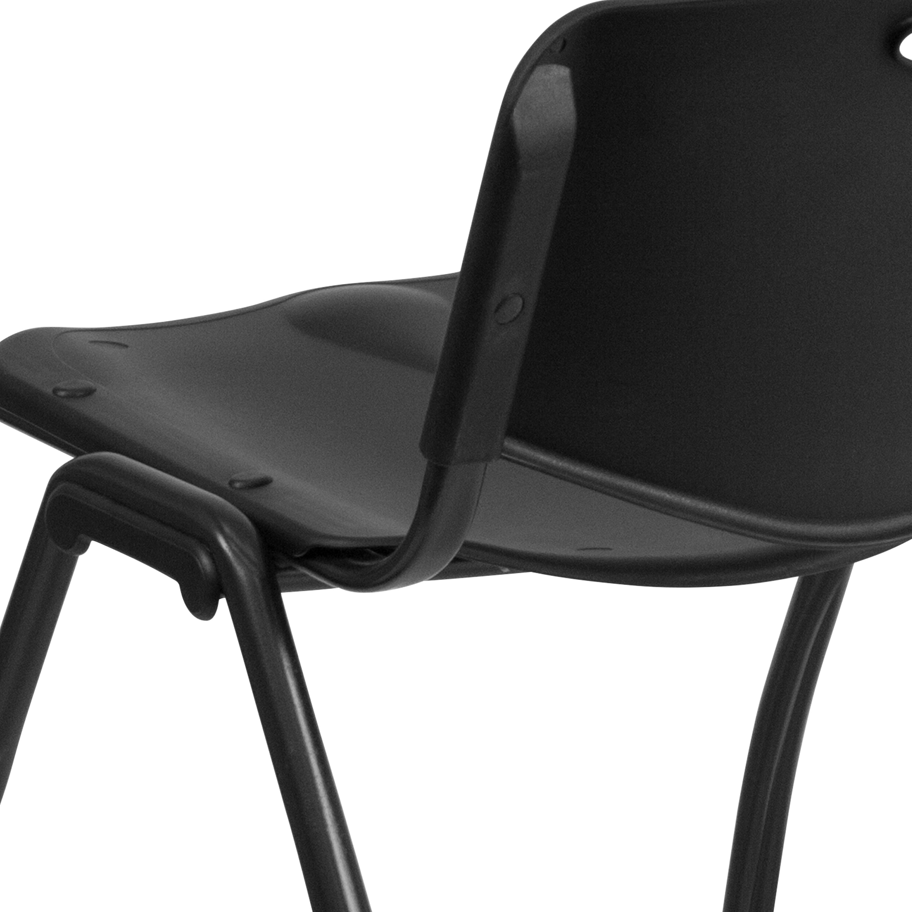 HERCULES Series 880 lb. Capacity Black Plastic Stack Chair
