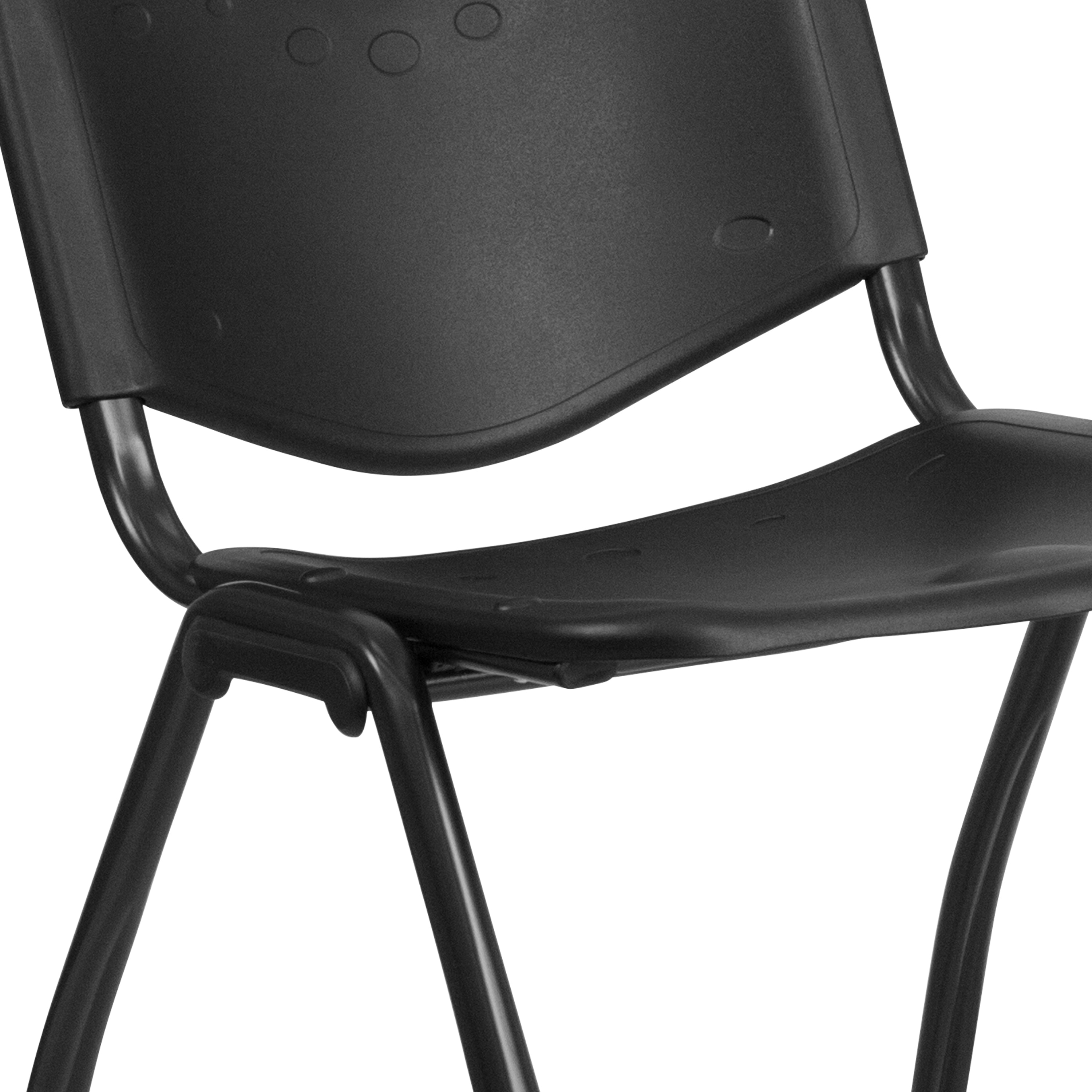 HERCULES Series 880 lb. Capacity Black Plastic Stack Chair