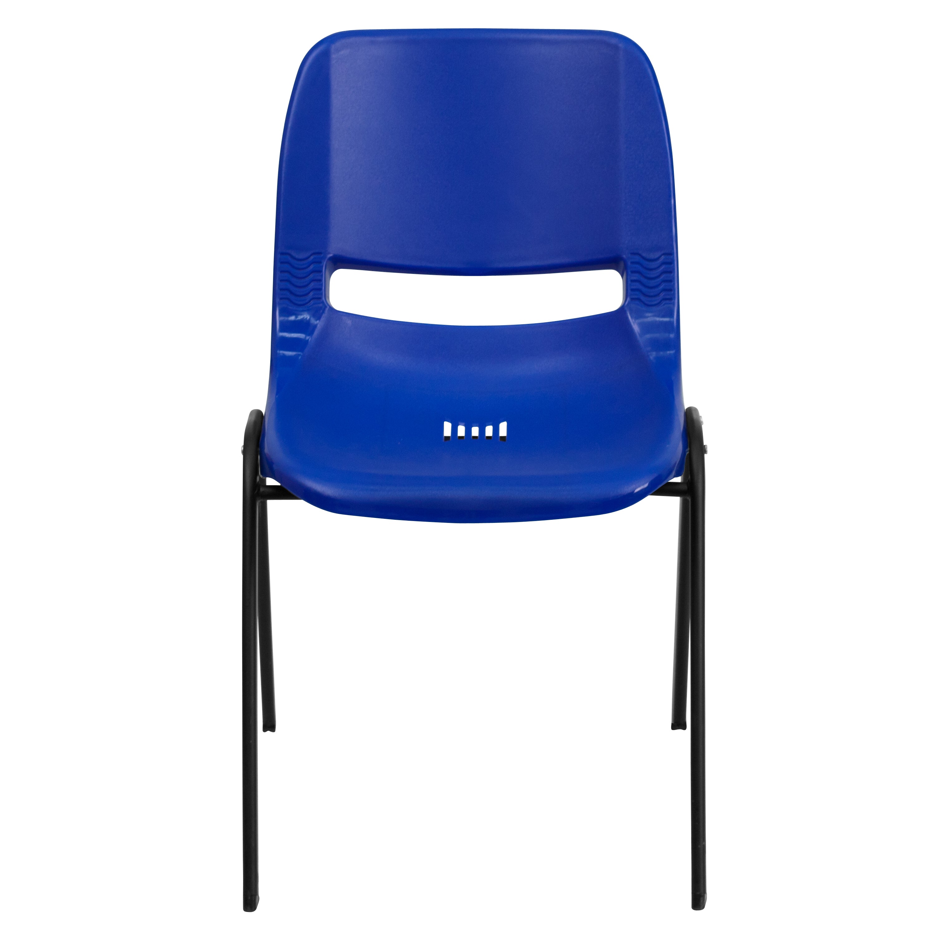 HERCULES Series 880 lb. Capacity Blue Ergonomic Shell Stack Chair with Black Frame