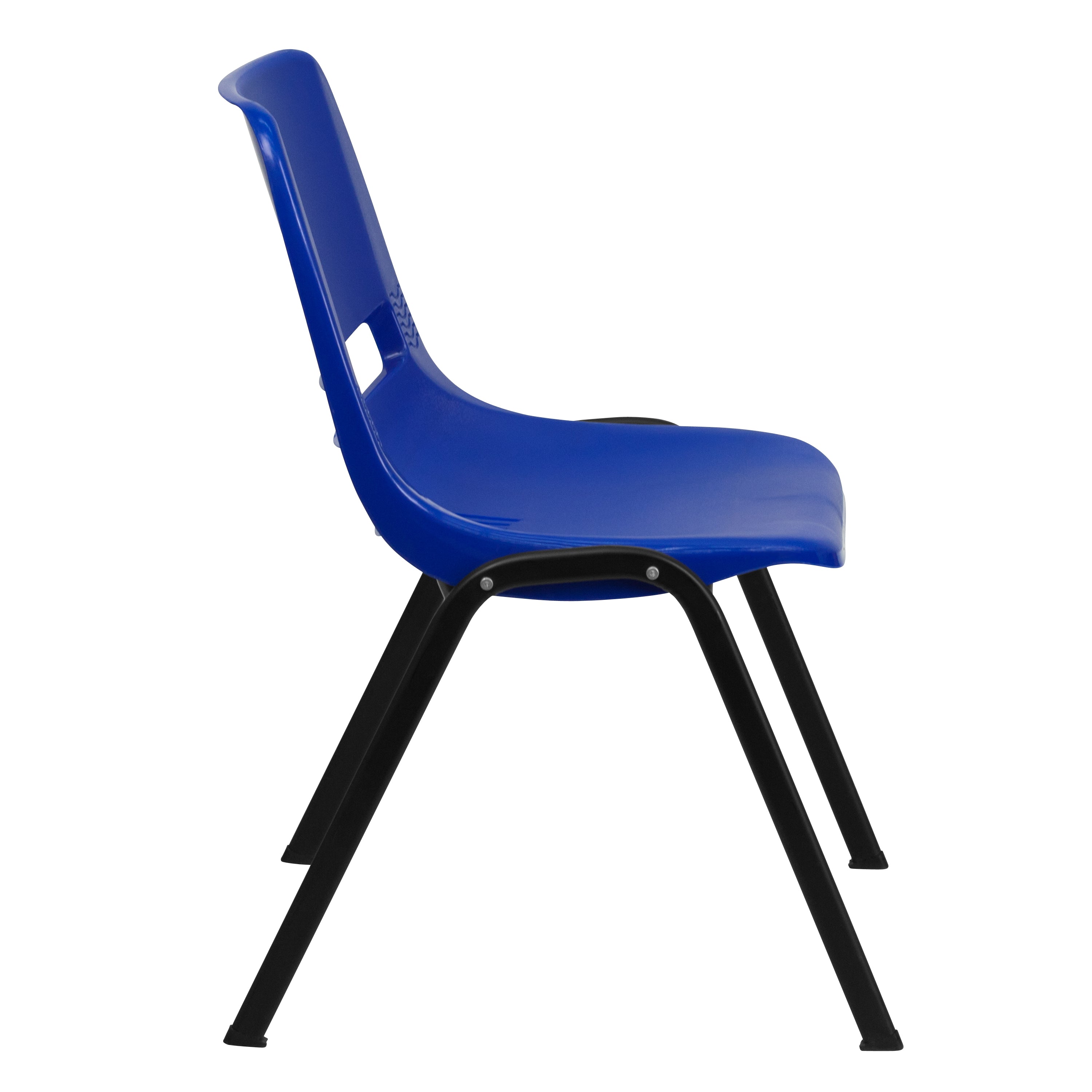HERCULES Series 880 lb. Capacity Blue Ergonomic Shell Stack Chair with Black Frame