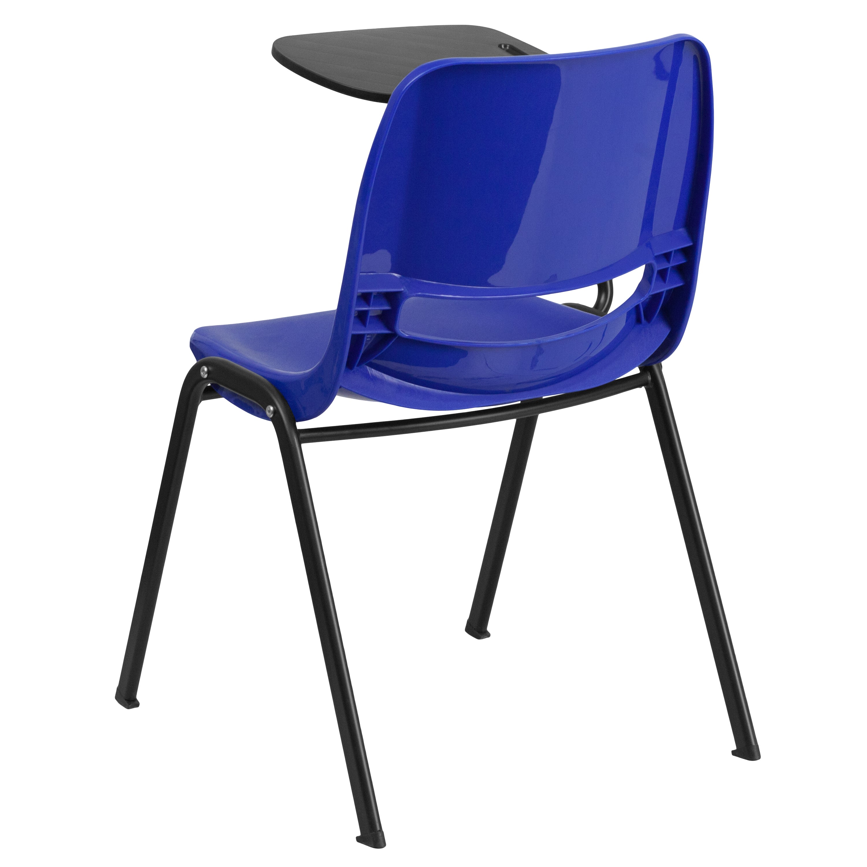 HERCULES Blue Ergonomic Shell Chair with Right Handed Flip-Up Tablet Arm