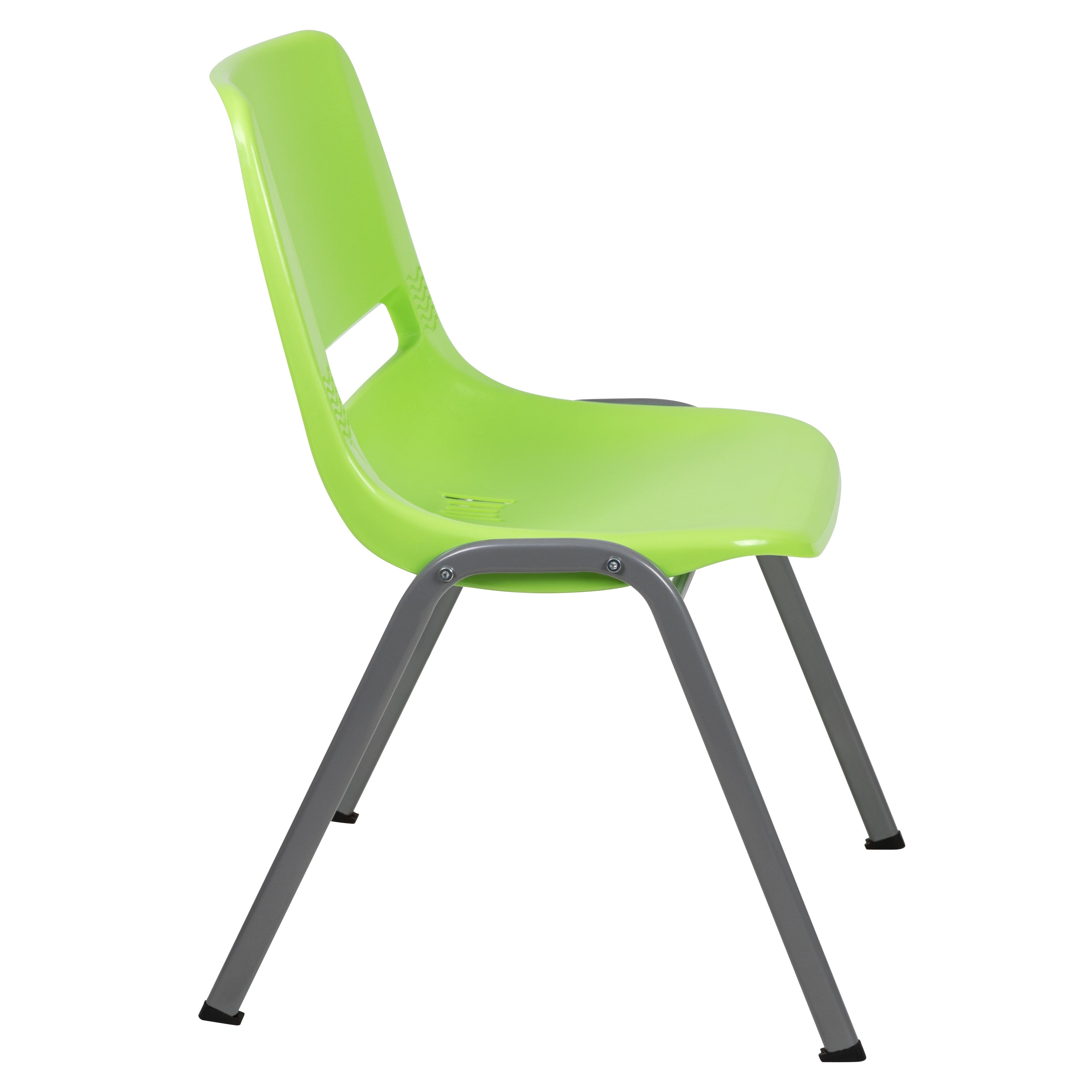 HERCULES Series 880 lb. Capacity Green Ergonomic Shell Stack Chair with Gray Frame