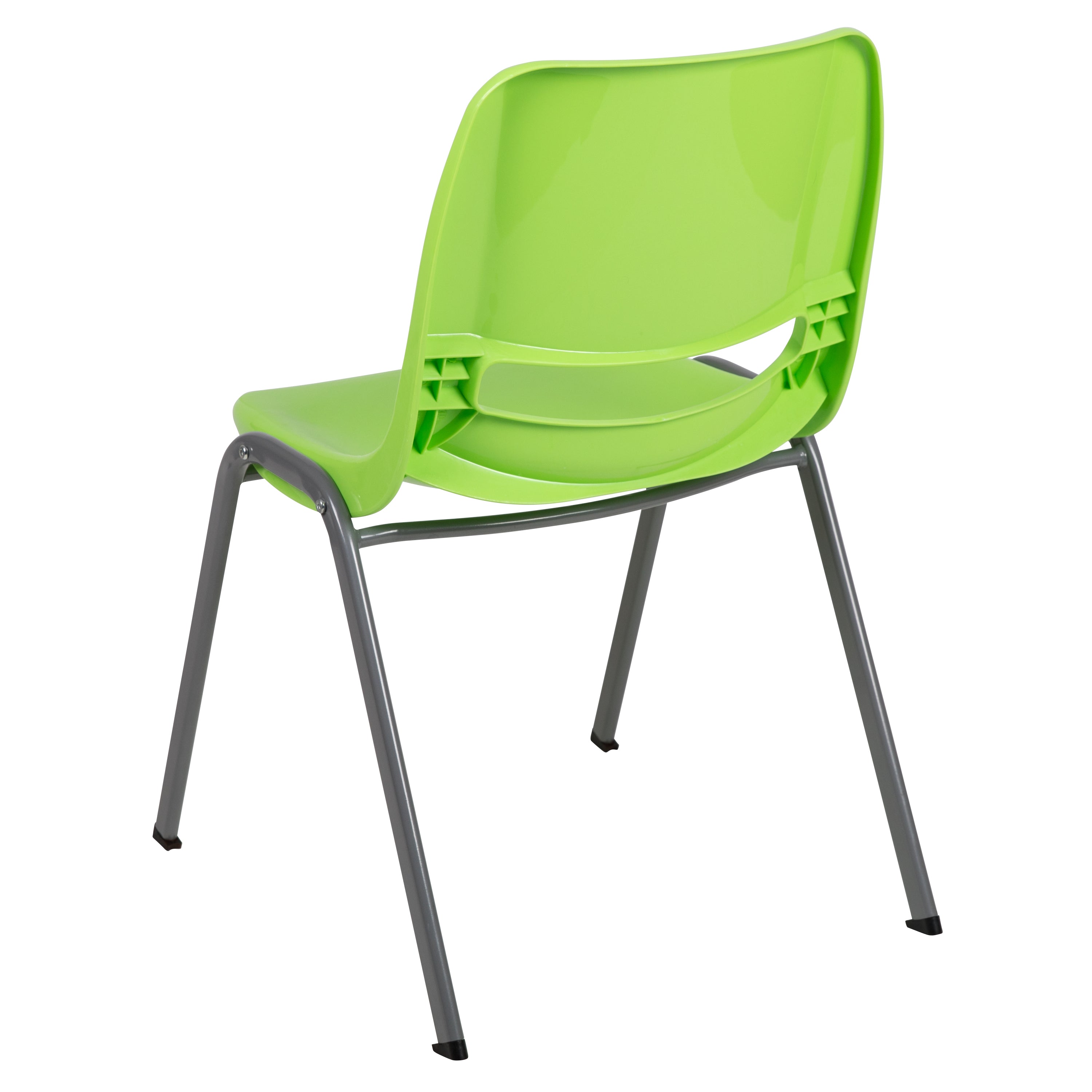 HERCULES Series 880 lb. Capacity Green Ergonomic Shell Stack Chair with Gray Frame