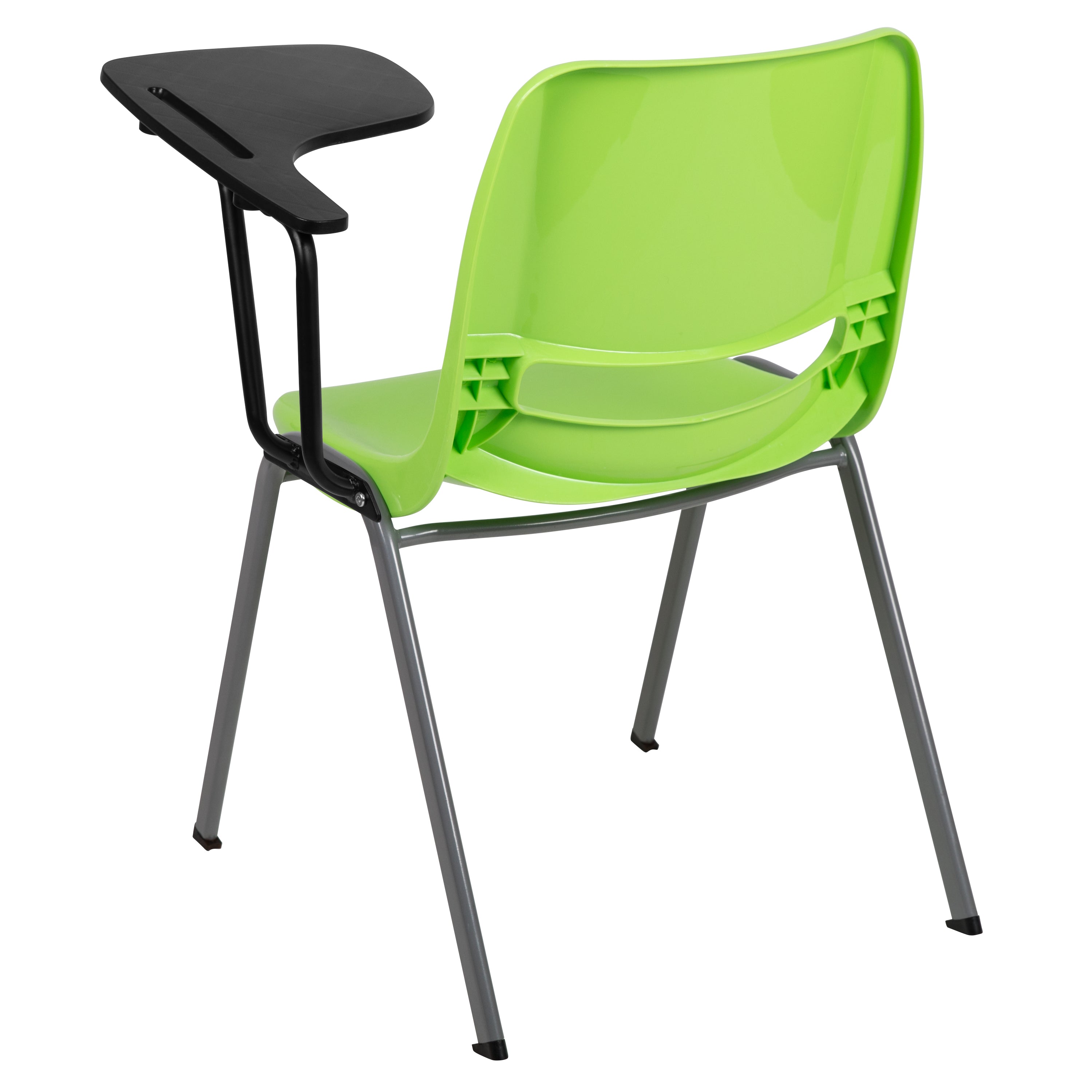 HERCULES Green Ergonomic Shell Chair with Left Handed Flip-Up Tablet Arm