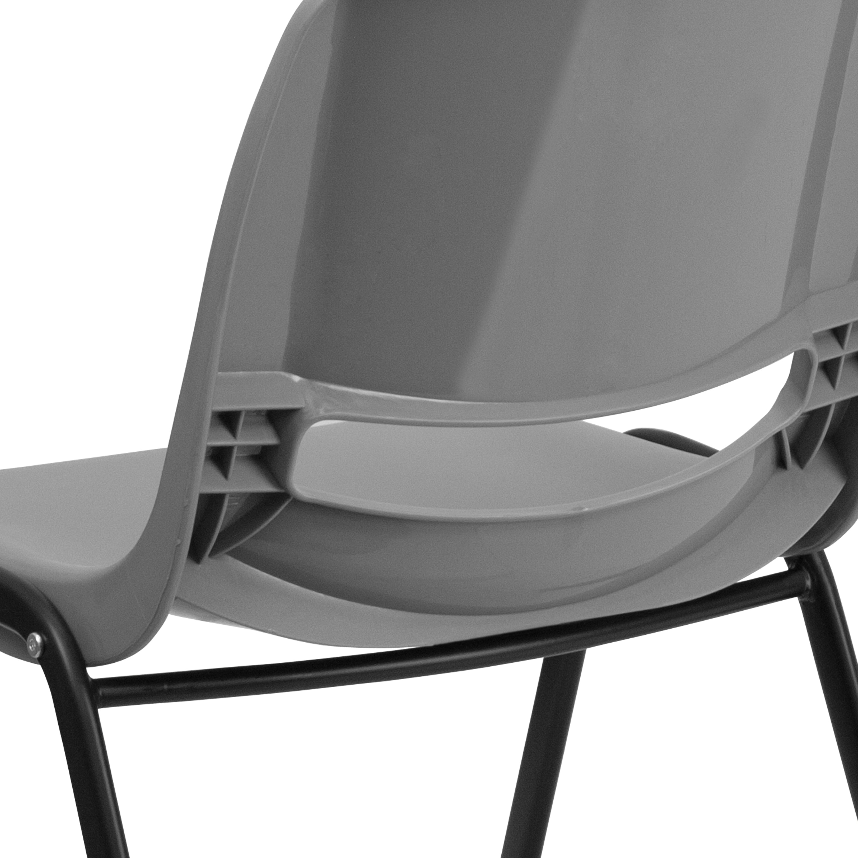 HERCULES Series 880 lb. Capacity Gray Ergonomic Shell Stack Chair with Black Frame