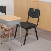 HERCULES Series 880 lb. Capacity Black Plastic Stack Chair with Open Back and Black Frame