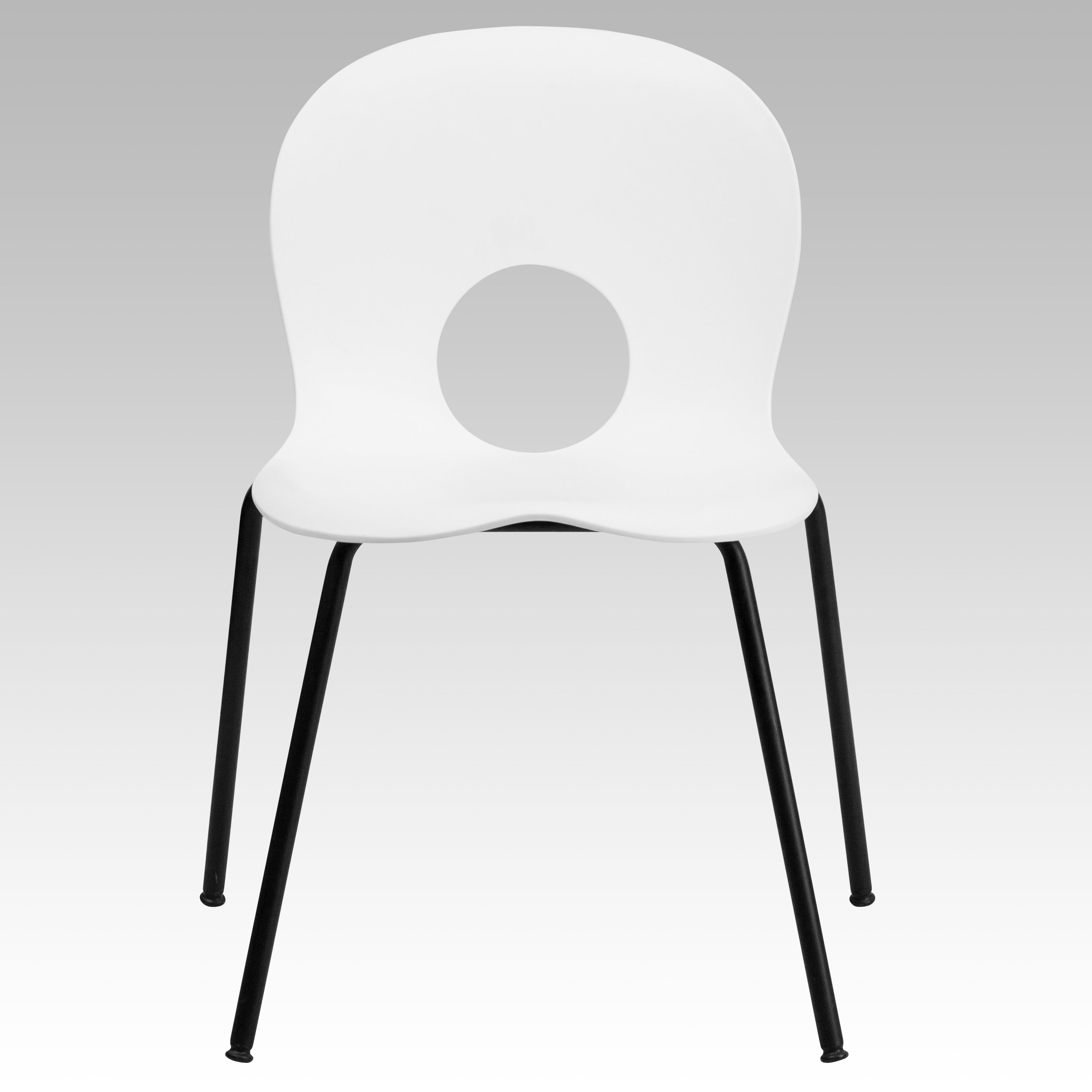 HERCULES Series 770 lb. Capacity Designer White Plastic Stack Chair with Black Frame