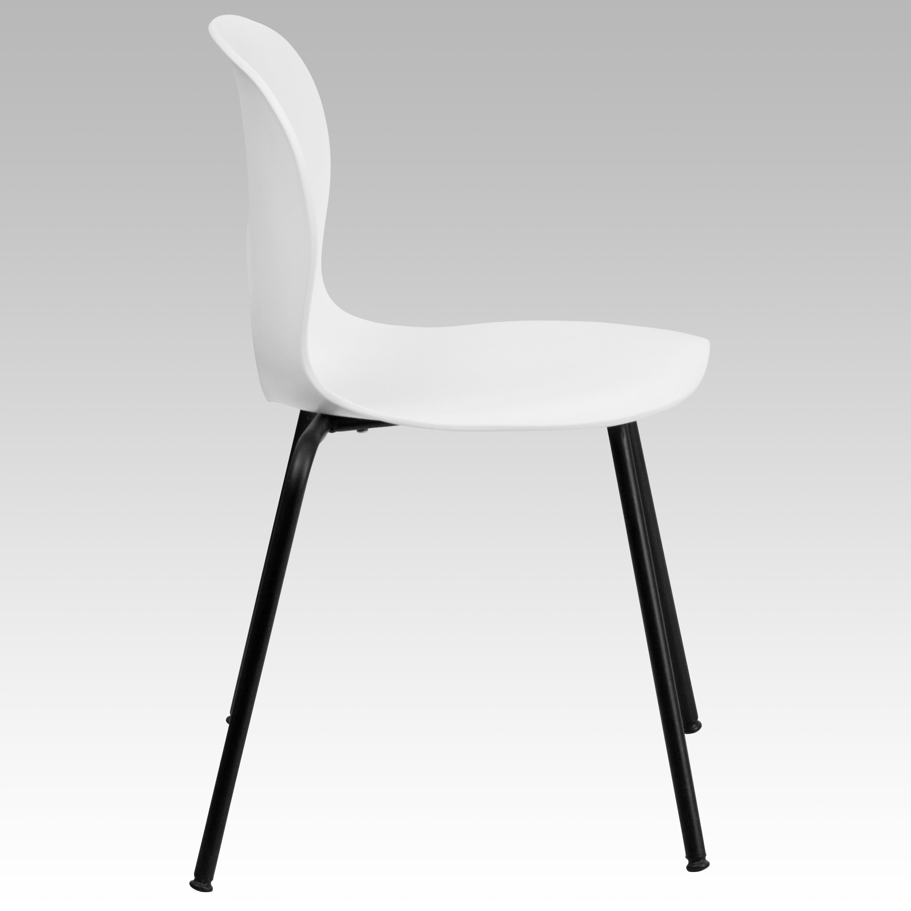 HERCULES Series 770 lb. Capacity Designer White Plastic Stack Chair with Black Frame