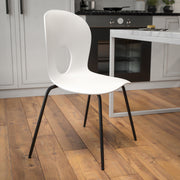 HERCULES Series 770 lb. Capacity Designer White Plastic Stack Chair with Black Frame