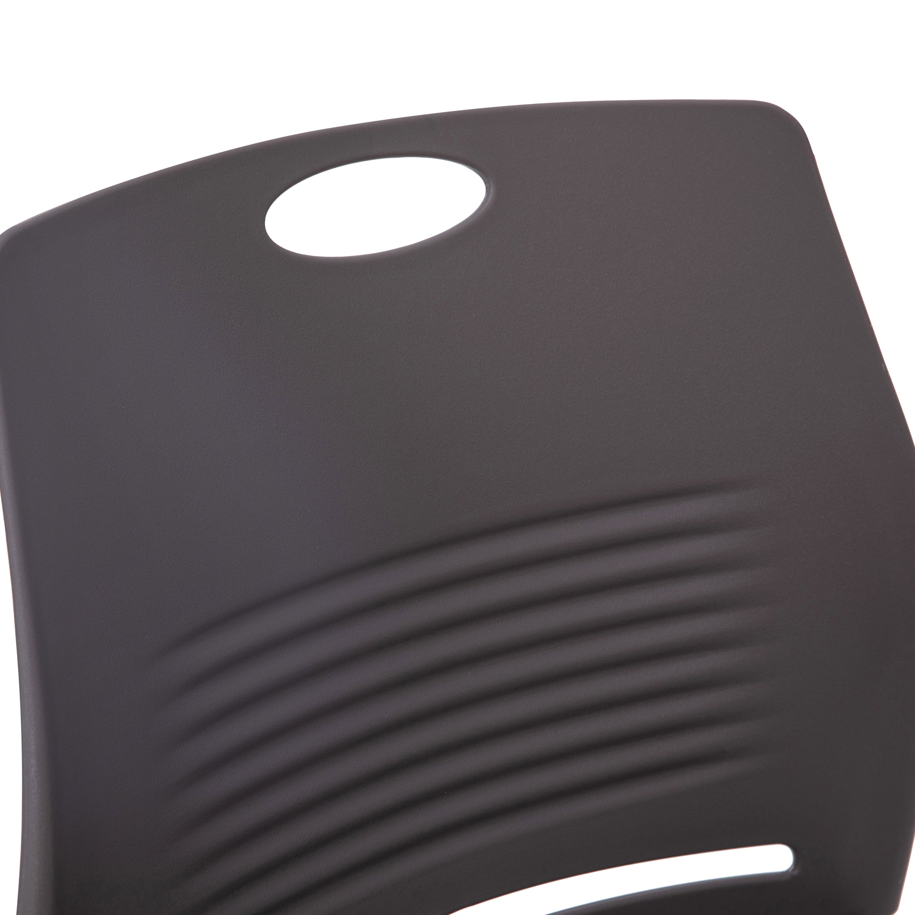 HERCULES Series Commercial Grade 660 lb. Capacity Gray Plastic Stack Chair with Black Powder Coated Sled Base Frame and Integrated Carrying Handle