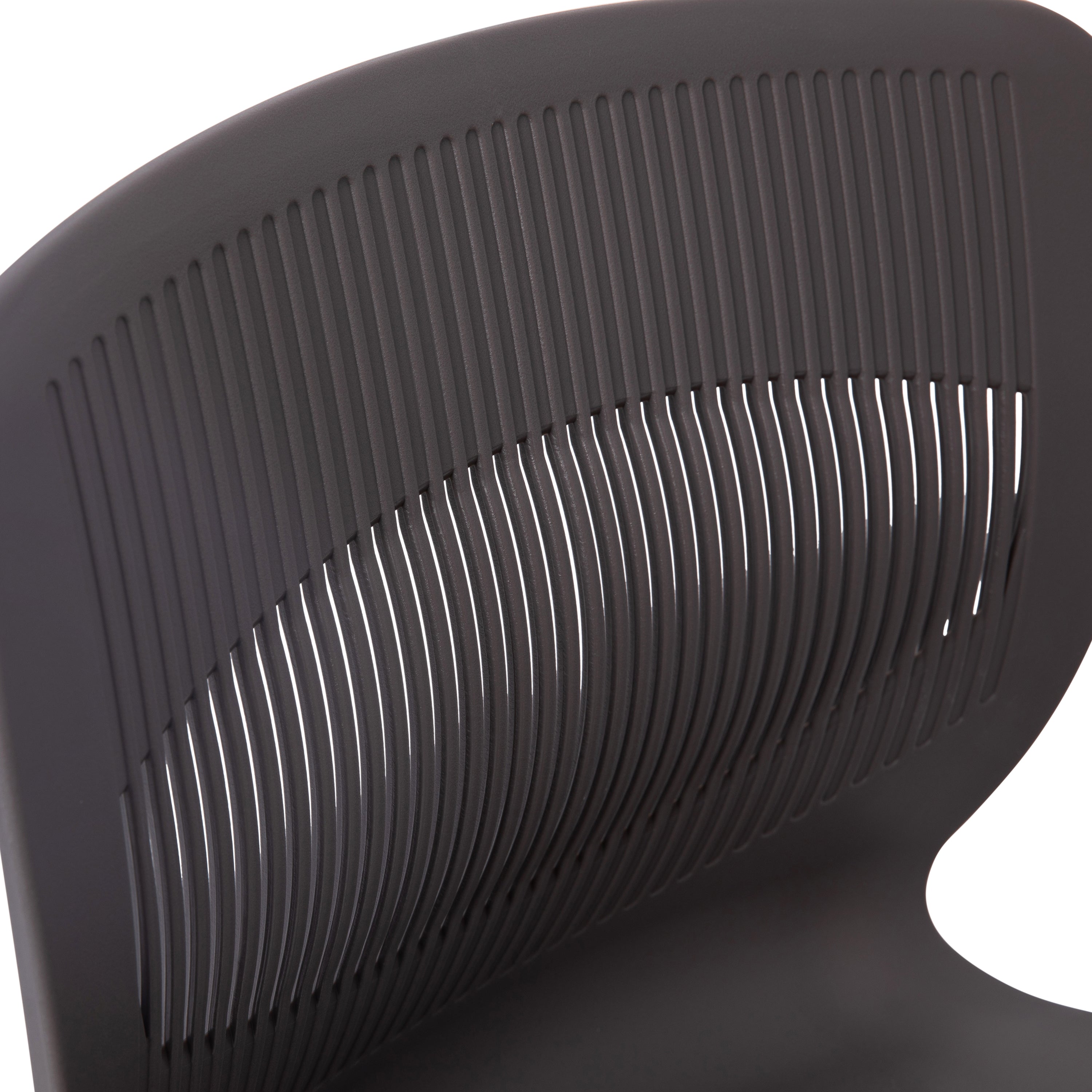 HERCULES Series Commercial Grade 770 lb. Capacity Ergonomic Stack Chair with Lumbar Support and Silver Steel Frame - Gray