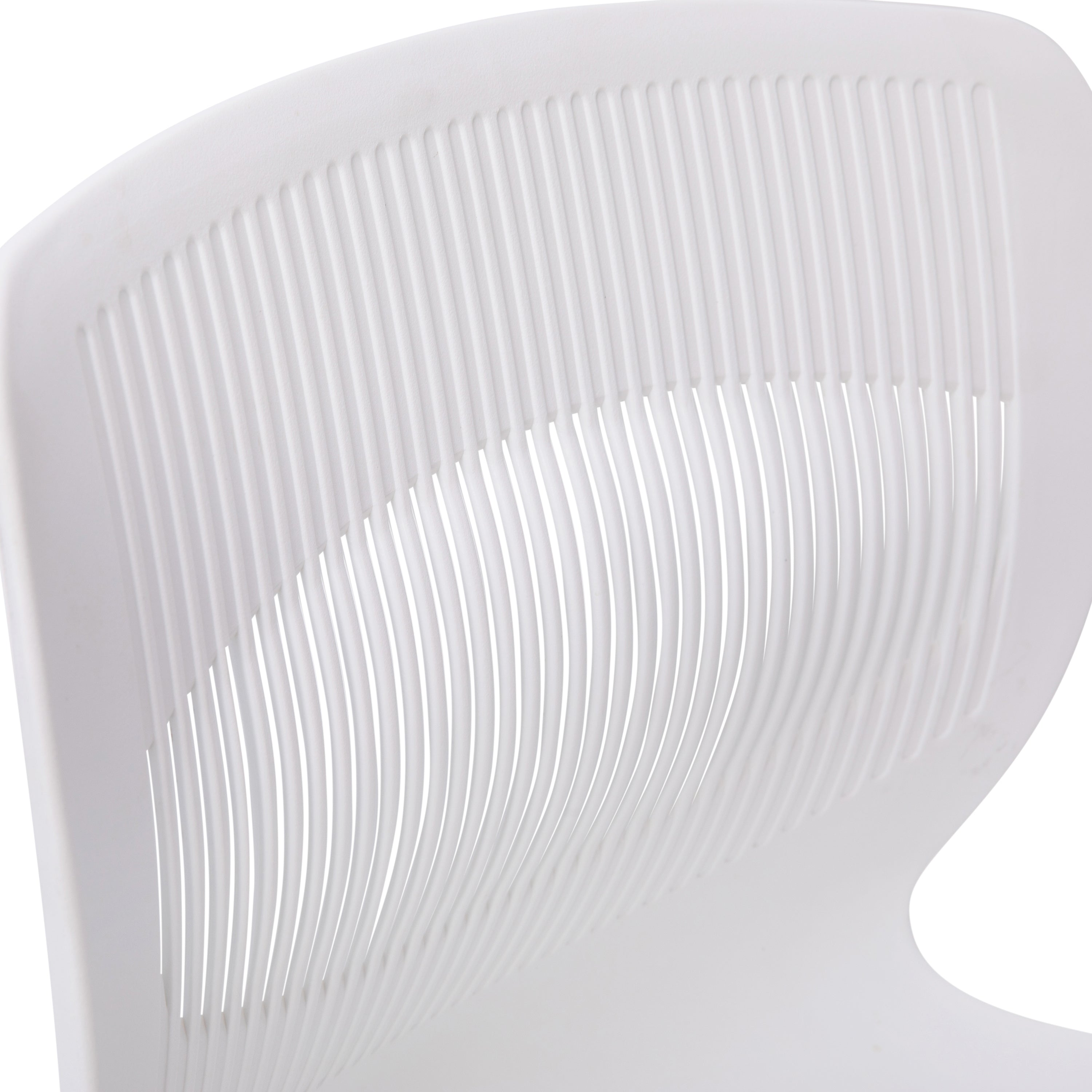 HERCULES Series Commercial Grade 770 lb. Capacity Ergonomic Stack Chair with Lumbar Support and Silver Steel Frame - White