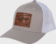 Rawlings Leather Patch Hat - Snap Back - Gray/White