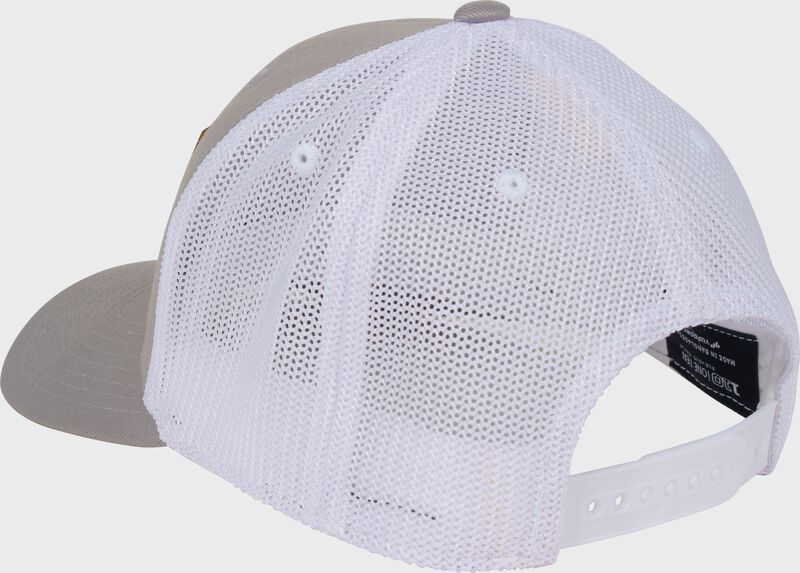 Rawlings Leather Patch Hat - Snap Back - Gray/White