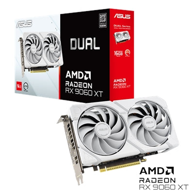 ASUS Dual Radeon RX 9060 XT Graphics Card DUAL-RX9060XT-16G-WHITE