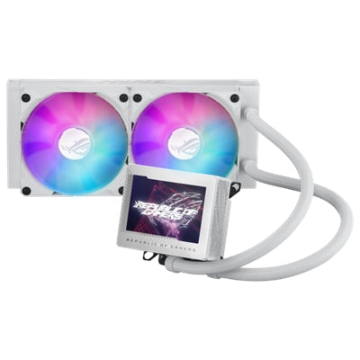 ASUS - ROG Ryujin III 240 ARGB WHT - Asetek 8th Gen, 2x 120mm ARGB Fans, 3.5" LCD - White