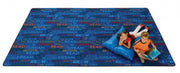 Read to Dream Pattern Rug - 8ft x 12ft - Rectangle - Blue