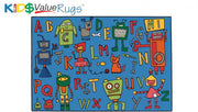 Reading Robots Rug - 3ft x 4ft 6in - Rectangle - Blue