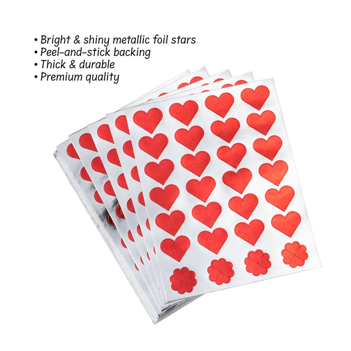 Sticker Forms - Red Foil Hearts - 2 sheets