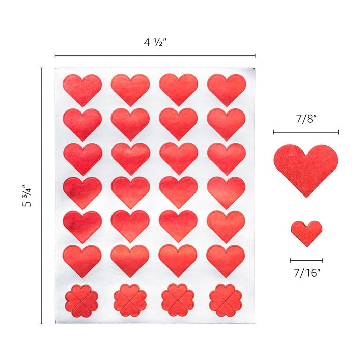 Sticker Forms - Red Foil Hearts - 2 sheets