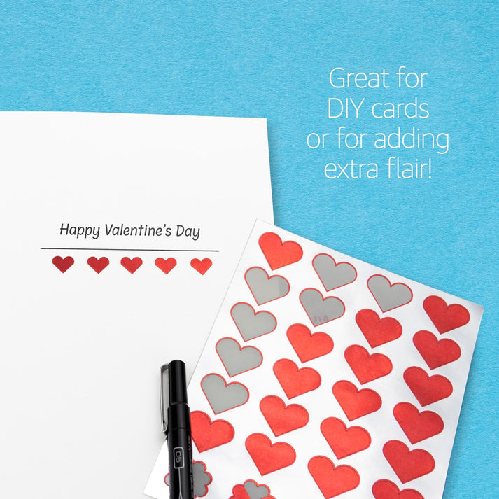 Sticker Forms - Red Foil Hearts - 2 sheets