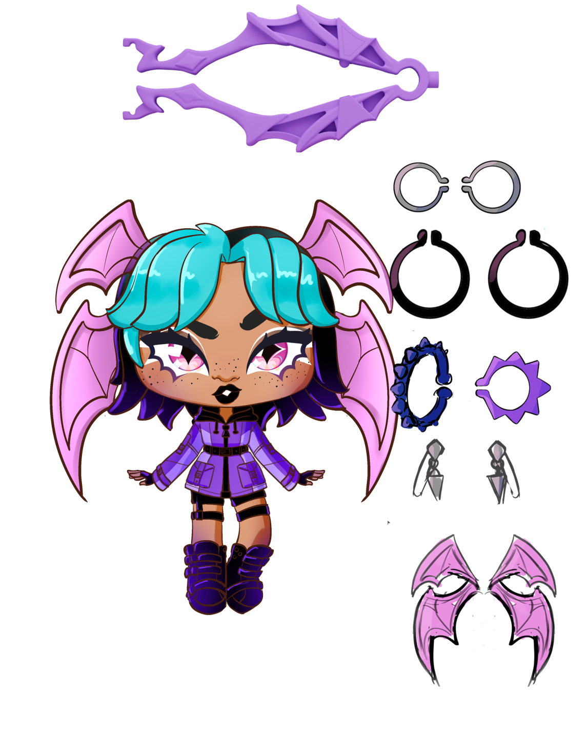 Fiercelings - Keychain Assortment  contains Riot , Coco, Mintie, Luna