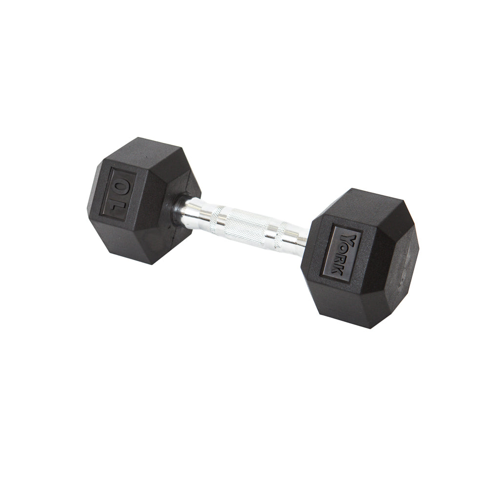 10 LB Rubber Hex with Chrome Ergo Handle