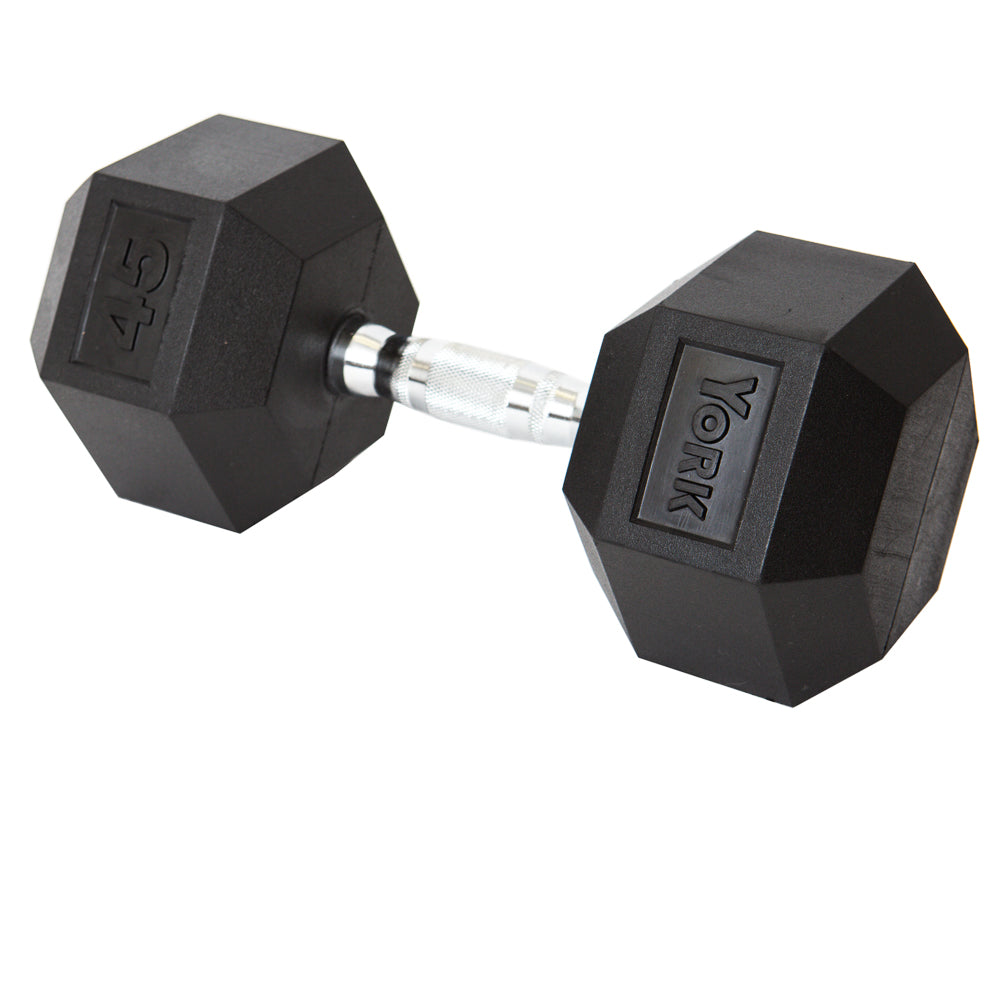 45 LB Rubber Hex with Chrome Ergo Handle