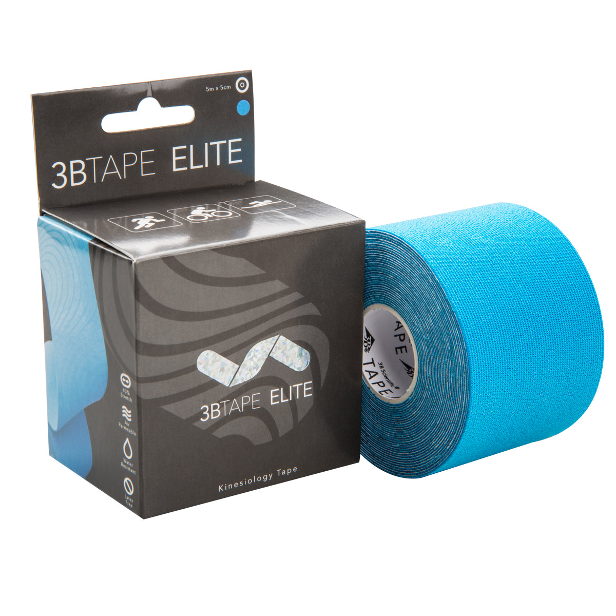 3BTAPE ELITE – kinesiology tape – blue, 16’ x 2” roll