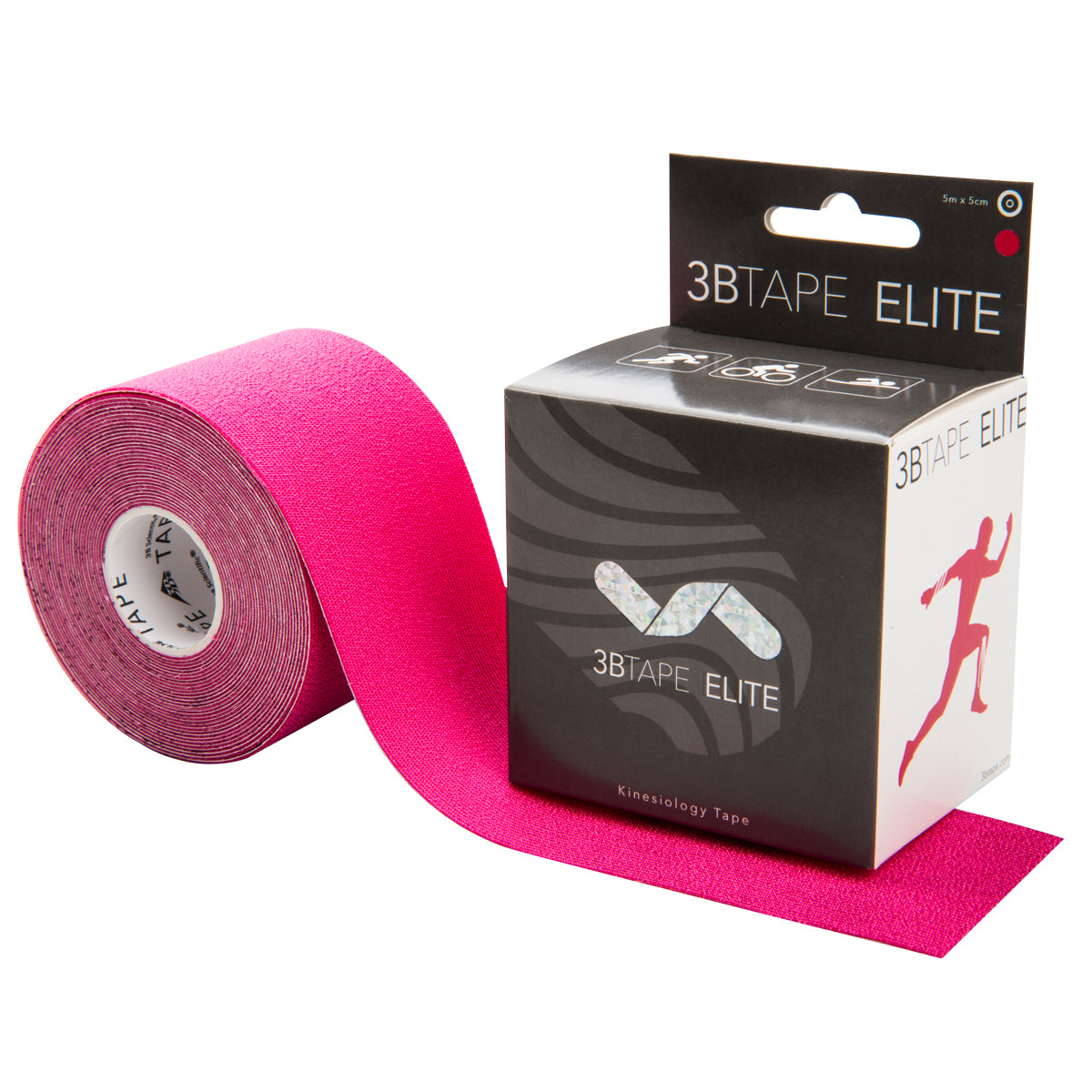 3BTAPE ELITE – kinesiology tape – pink, 16’ x 2” roll
