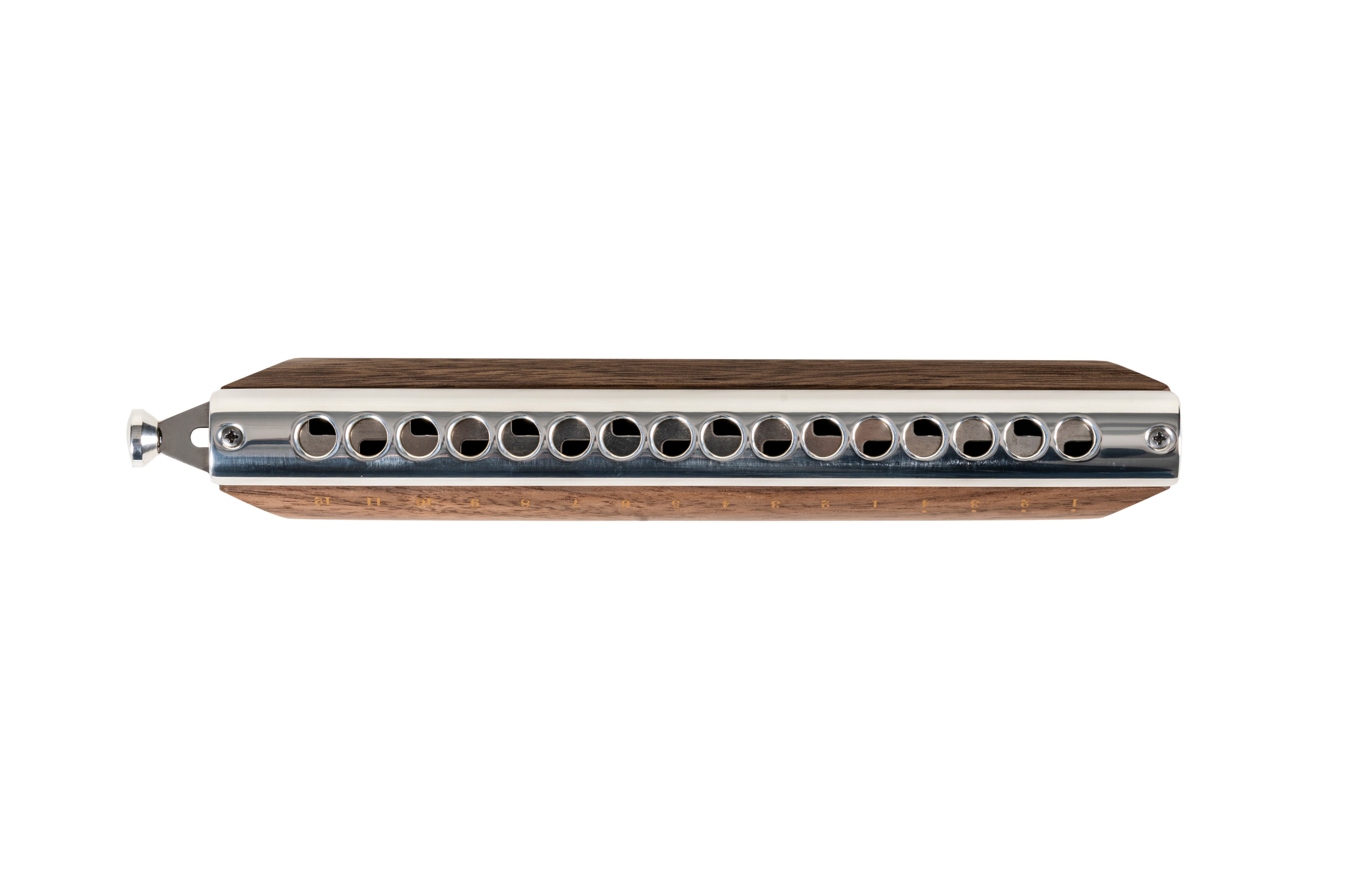 Suzuki S-64CW Sirius 16 Hole Chromatic Cross Harmonica. Wood Cover