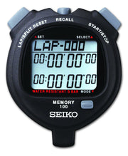 100 Lap Memory Stopwatch for Sports, Black