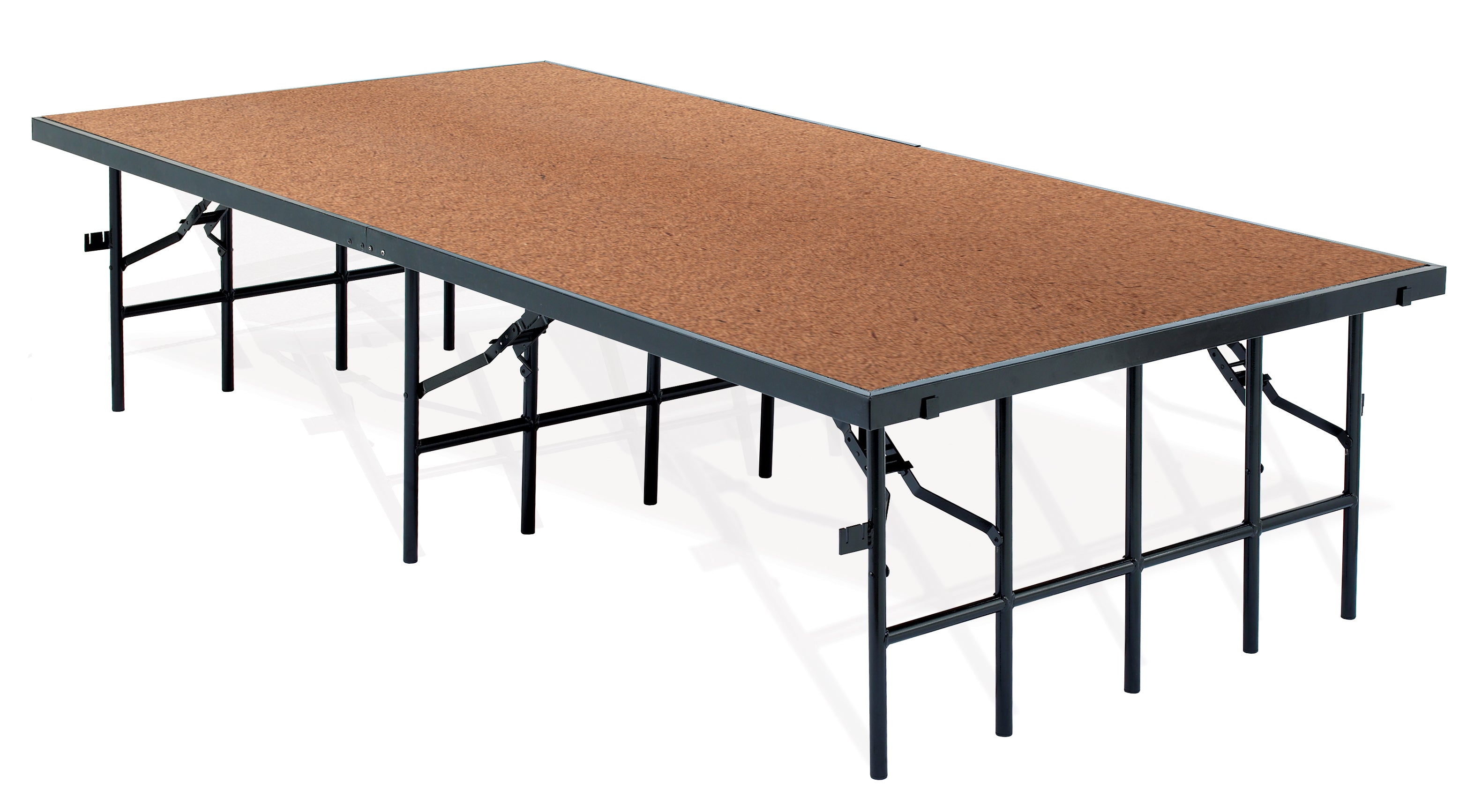 NPS® 3' x 8' Stage, 16" Height, Hardboard, Frame Color: Black