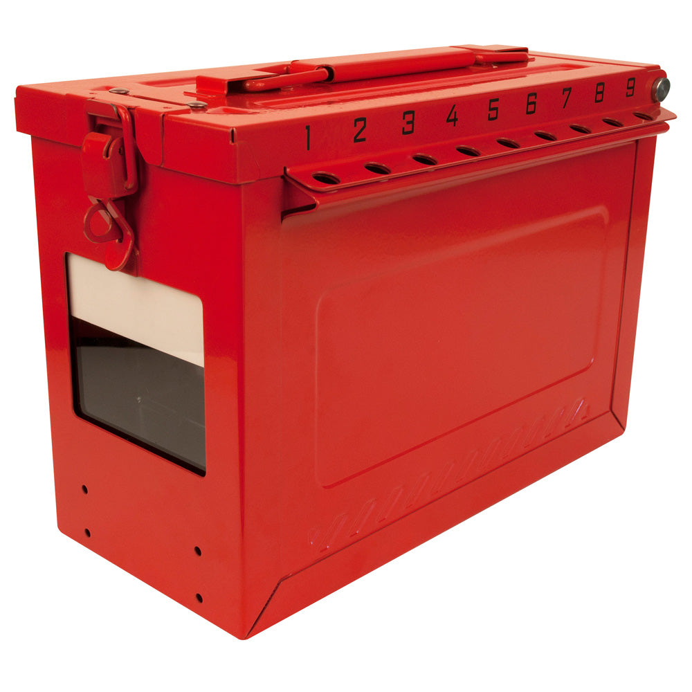 Large Portable Group Lock Box with Key Window & Rewritable Tag