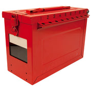 Large Portable Group Lock Box with Key Window & Rewritable Tag
