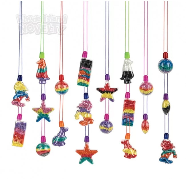 2.5" - 4" Sand Art Necklaces, 60 Pcs/bag