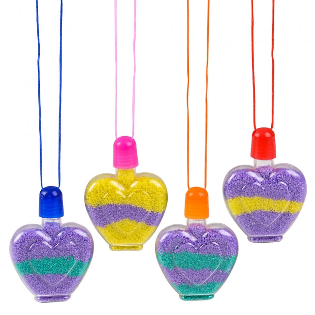 Heart Sand Art Necklace,Pack of 12