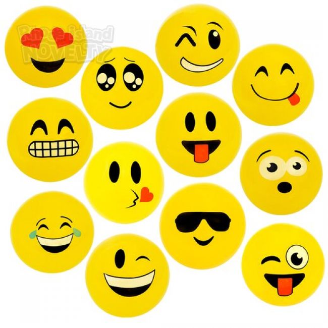 9" EMOTICON VINYL BALLS,Pack of 12