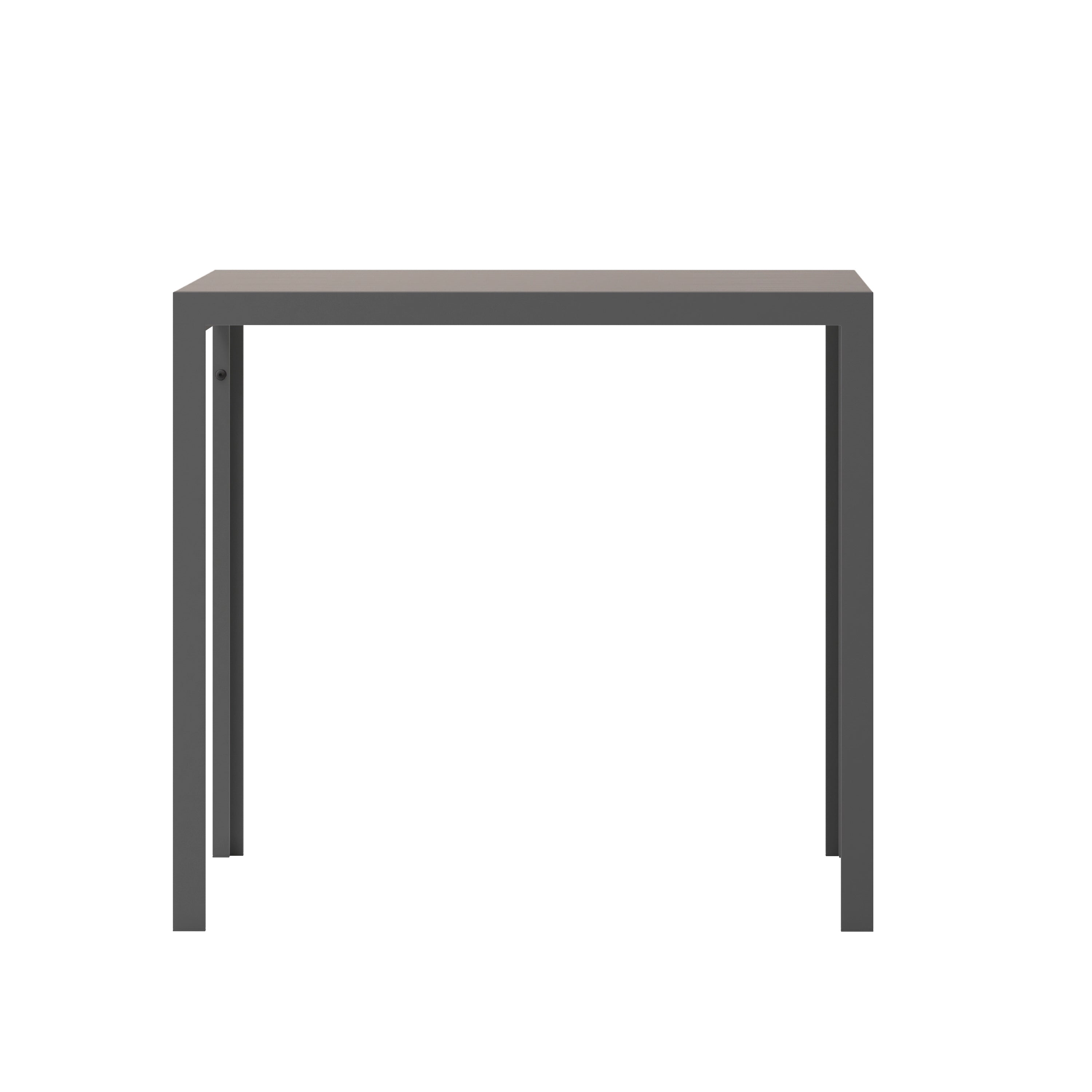 Finch Commercial Grade Outdoor Dining Table 55" x 31" with Faux Teak Poly Slats and Metal Frame, Gray/Gray