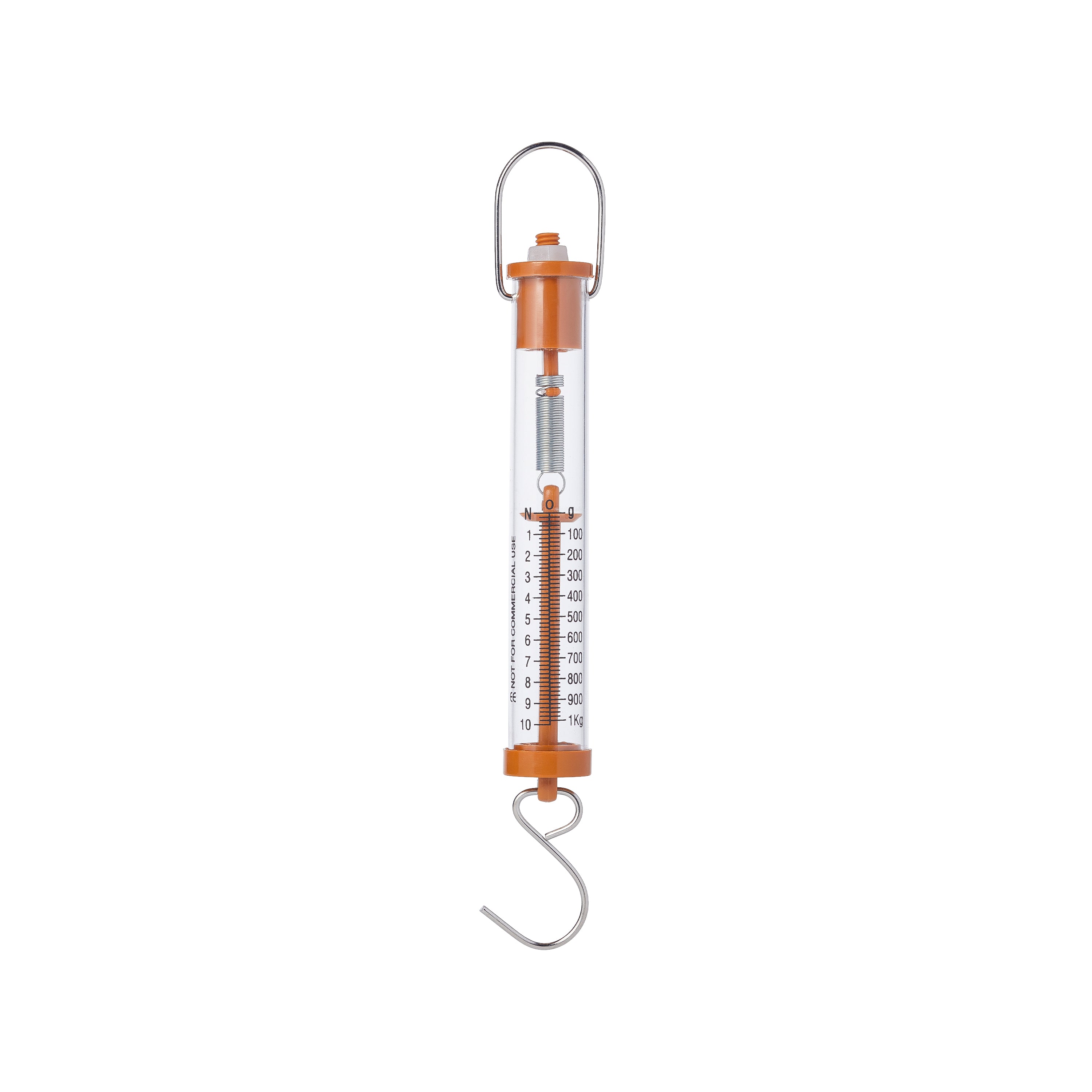 United Scientific® Spring Scale, Clear Plastic, 1000G / 10N, Graduation 20G/0.2N, Brown