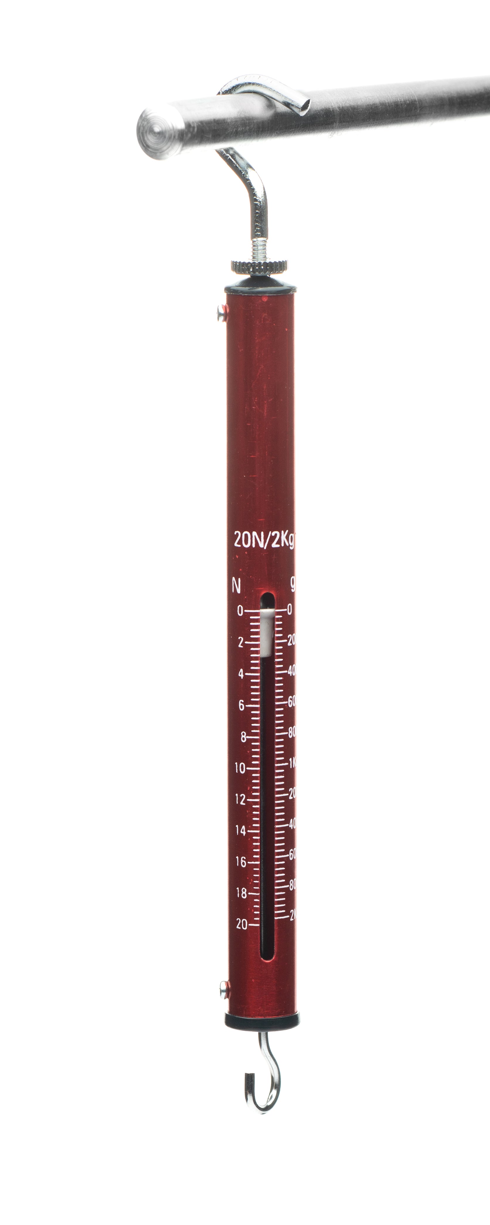 United Scientific® Aluminum Spring Scale, 2000G / 20N, Red, Graduation 40G/0.4N