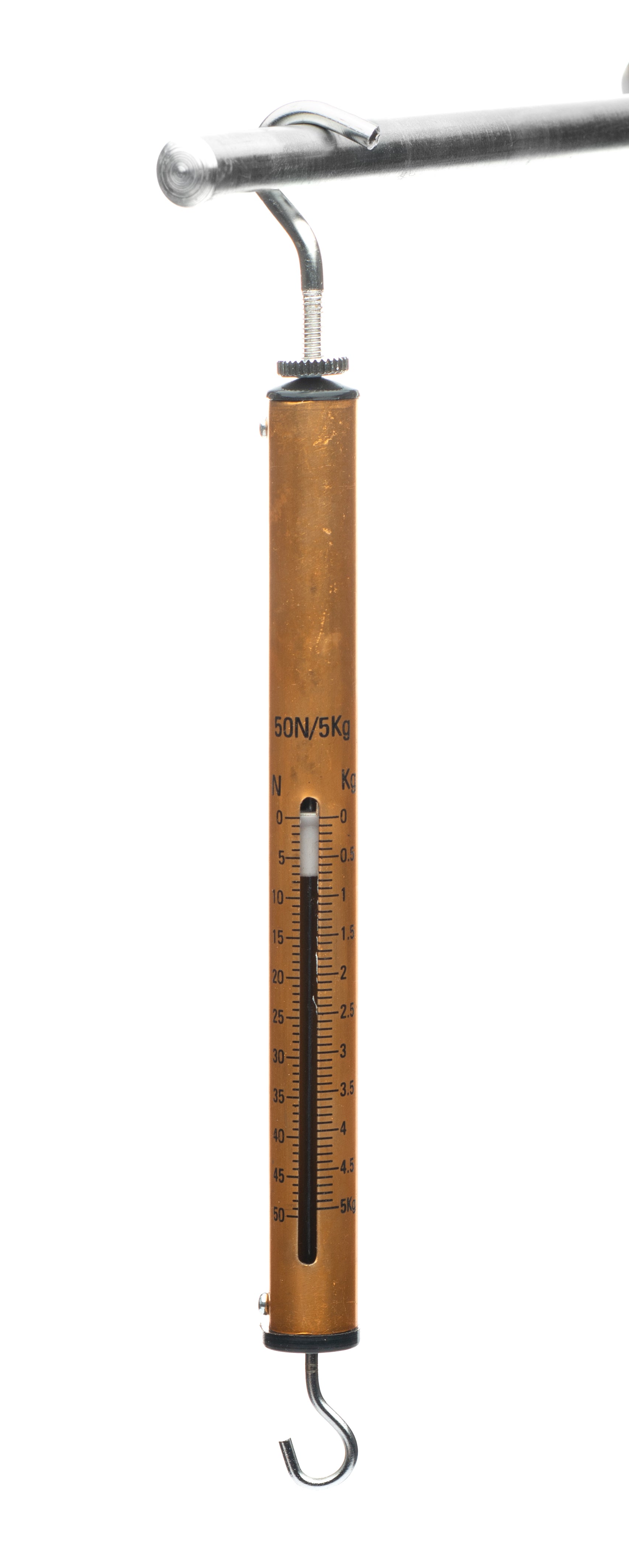 United Scientific® Aluminum Spring Scale, 5000G / 50N, Gold, Graduation 100G/1N
