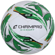KICKOFF Soccer Ball - White Optic Green, 3"