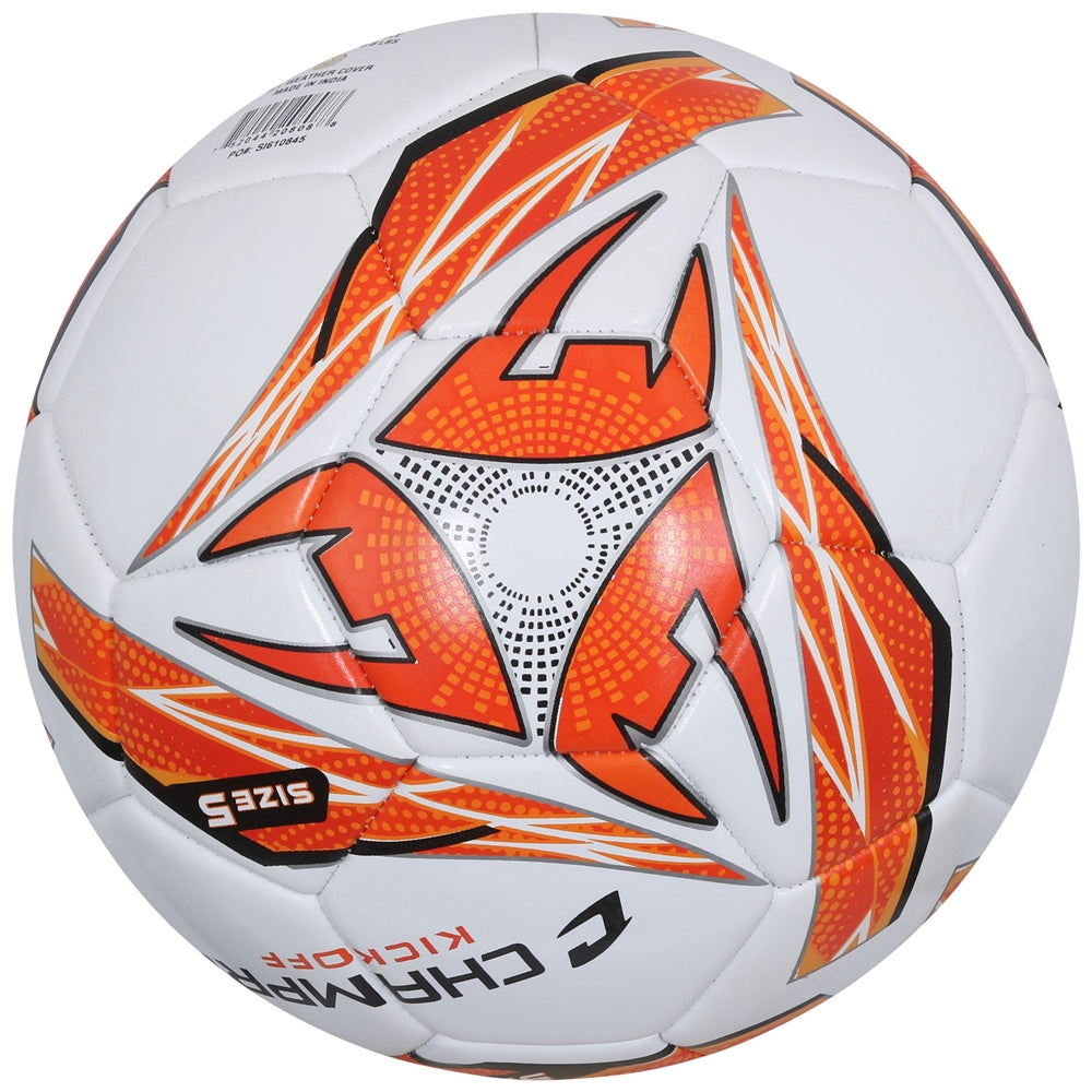 KICKOFF Soccer Ball - White Optic Orange, 4"