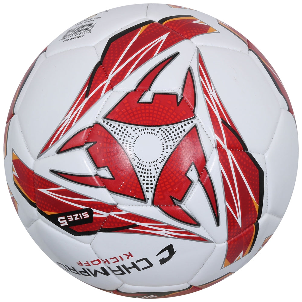 KICKOFF Soccer Ball - White Scarlet, 5"