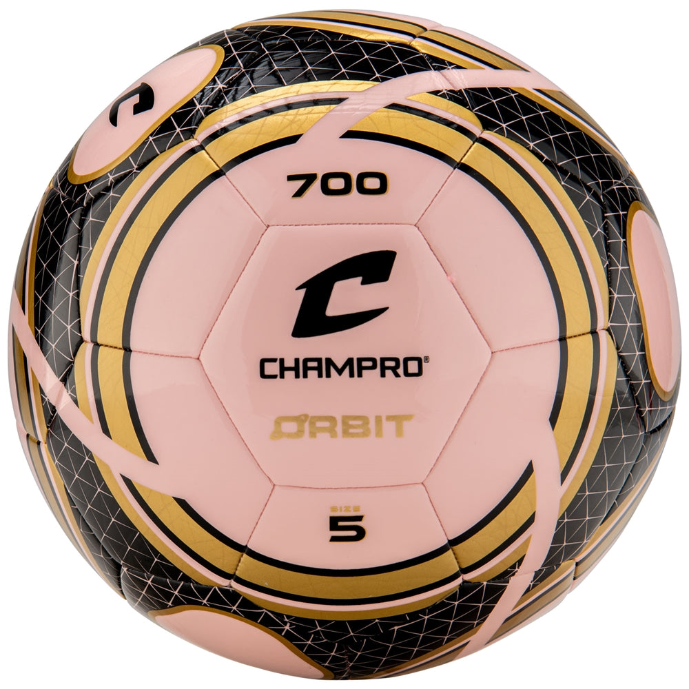 ORBIT Soccer Ball - Light Pink Vegas Gold Black, 4"
