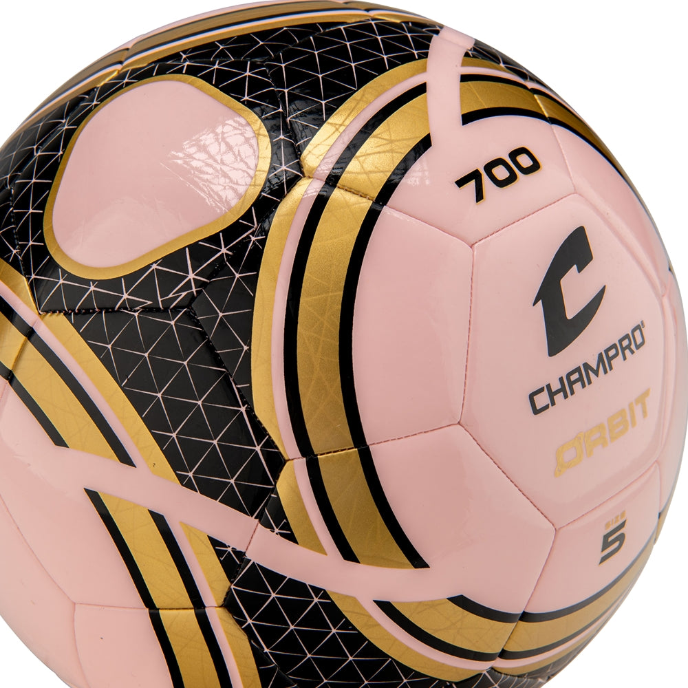 ORBIT Soccer Ball - Light Pink Vegas Gold Black, 5"